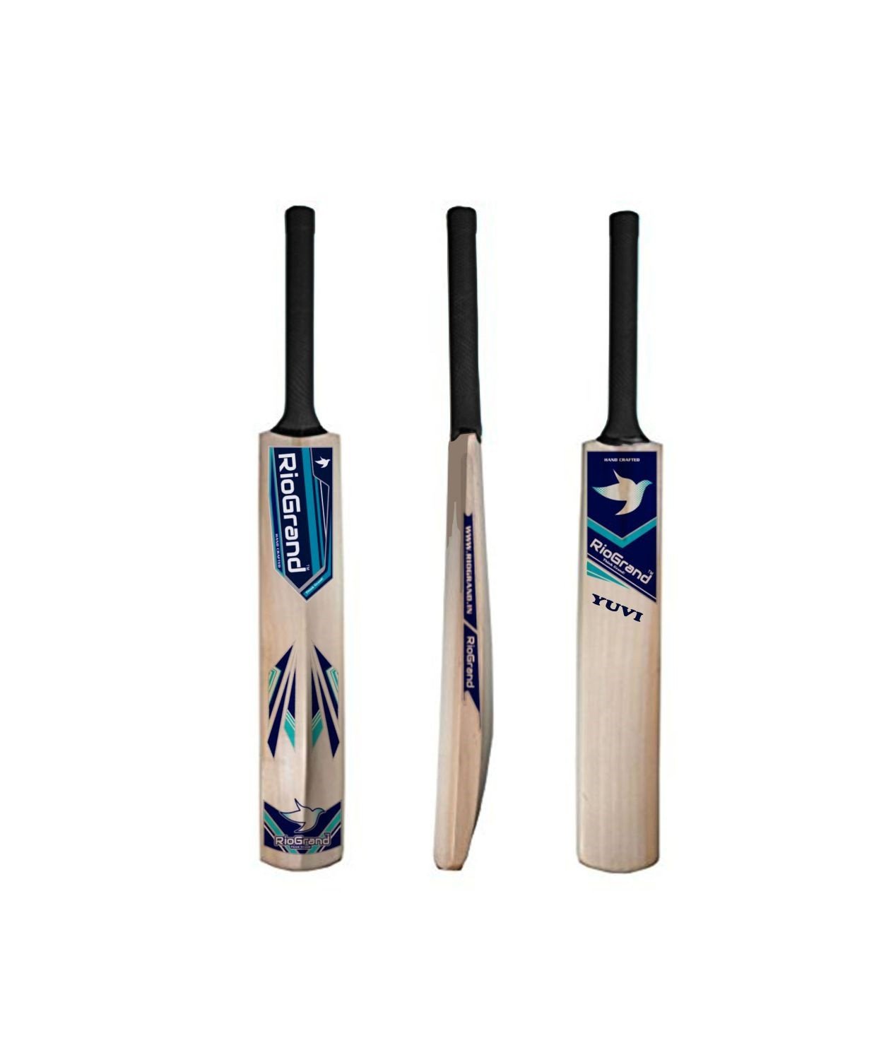 RioGrand Yuvi Wooden Cricket Bat - Perfect for Soft & Hard Tennis Balls | Superior Durability & Performance | Comfortable Grip | Lightweight & Balanced Design | Ideal for All Skill Levels