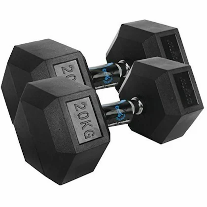 RioGrand EXTREME FIT Hexa Dumbbell 20 X 2 dumbbells (40kg) Fixed Weight Dumbbell (40 kg)