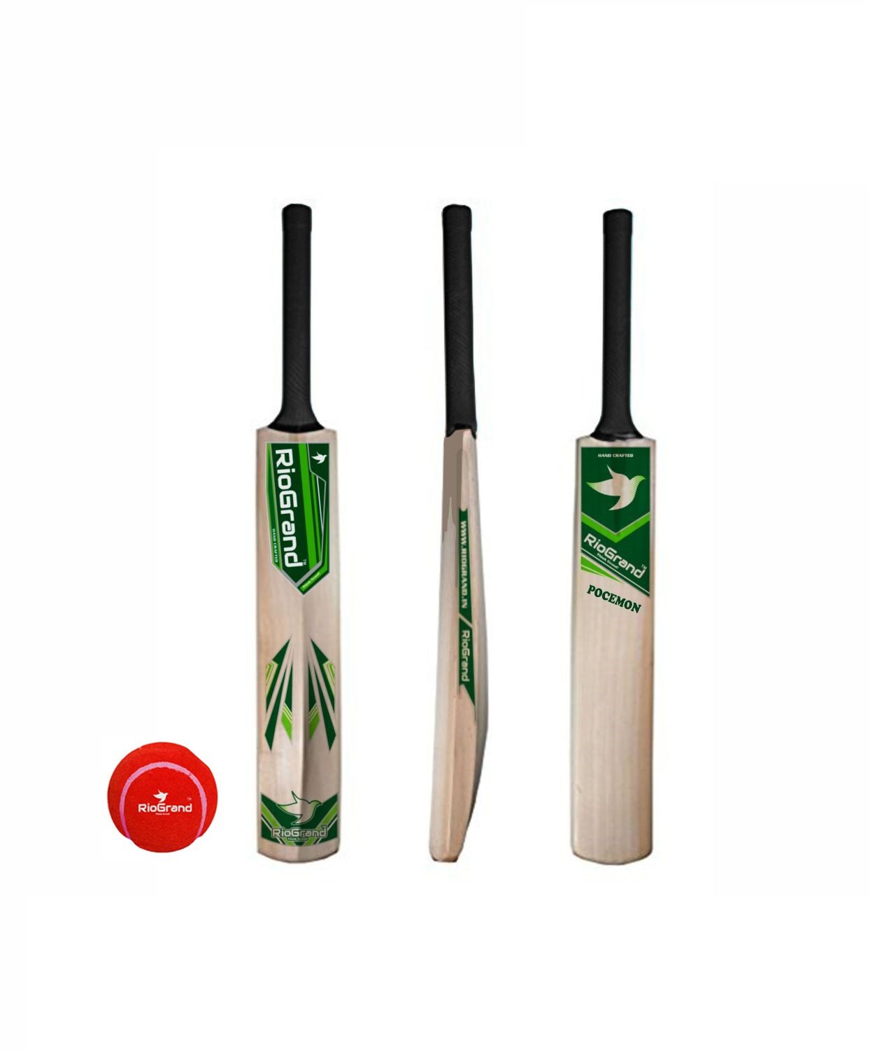 RioGrand Pokemon Wooden Cricket Bat Sizes 01 to Harrow for Kids with Heavy Tennis Cricket Ball